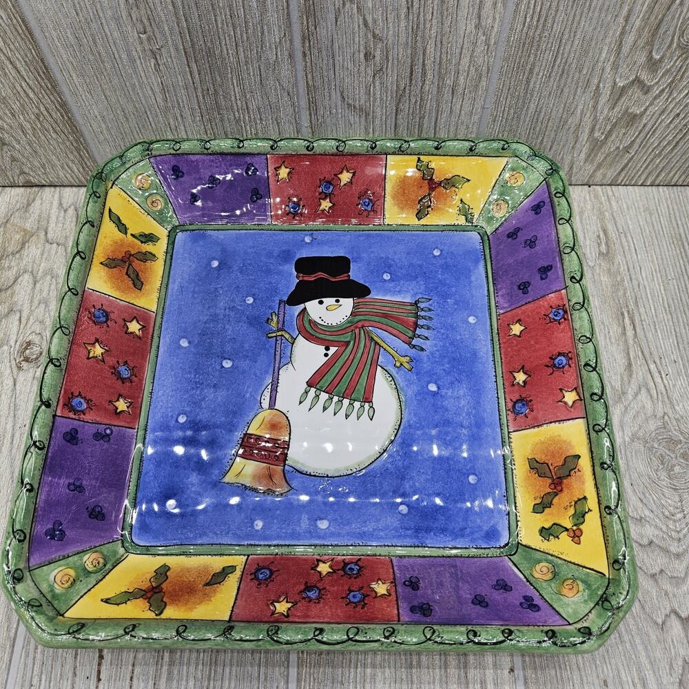 Sango Sweet Shoppe‎ Christmas Large Square Candy Serving Dish Bowl Sue Zipkin - Picture 4 of 6